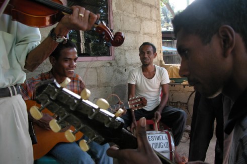 Manuel started the group a year ago and is encouraging the younger generation in East Timor to play this acoustic style of music.(Photo by Maria Bakkalapulo)