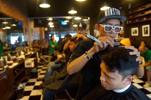 Inside Joe's Barbershop. Photo by Maria Bakkalapulo