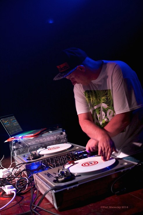 Steg G. warming up the crowd for Grandmaster Flash. Photo by Niall Macaulay